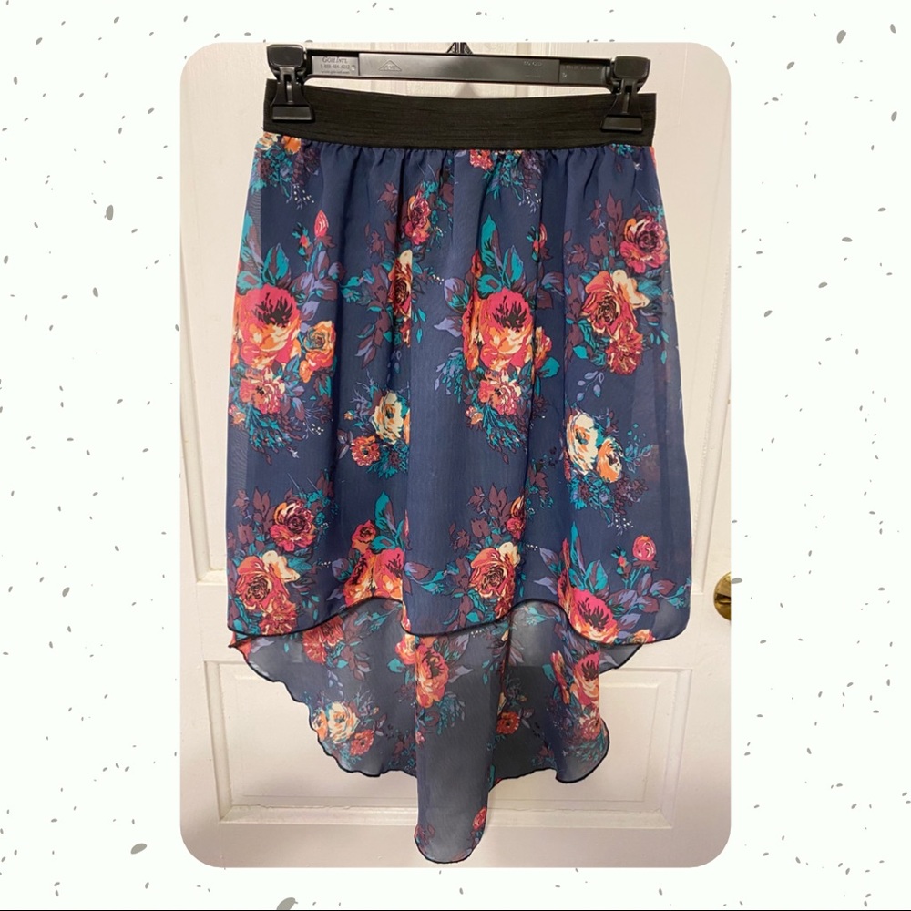 Charlotte Russe Floral High-Low Skirt